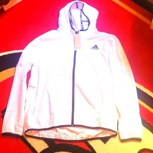 Adidas Men's Windbreaker Hooded Jogging Top, XL - Brand New